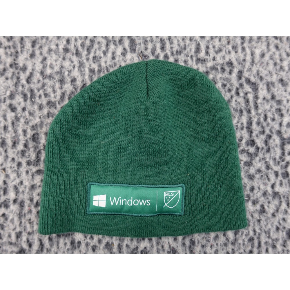 Microsoft Windows MLS Soccer Beanie Hat Mens OS Green Tech Swag Embroidered‎ Cap
